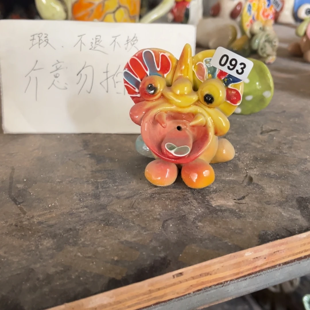 摆件纯手工抽象陶瓷摆件微瑕093