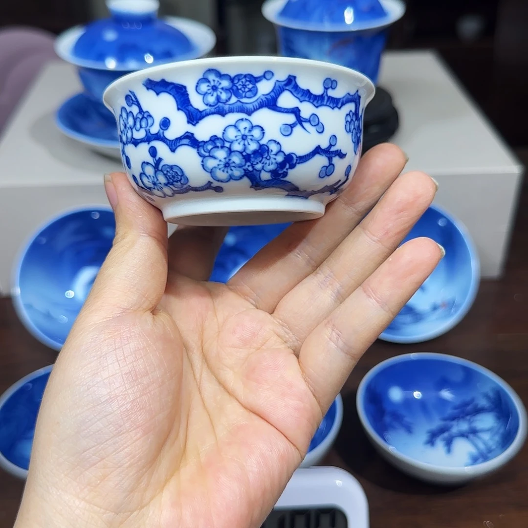 刘***心青花冰梅手工杯杯