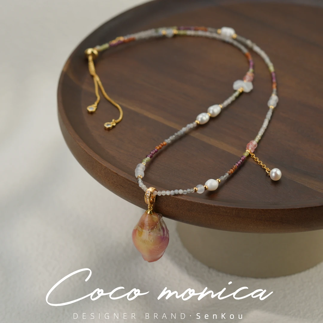 【小霞珠宝】鲜花玫瑰珍珠项链手工轻奢复古古风法式小众手作 AC100