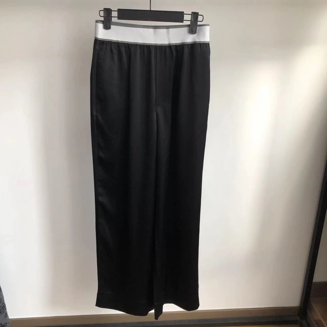 2025新款女装 三醋酸撞色皮筋腰头休闲裤