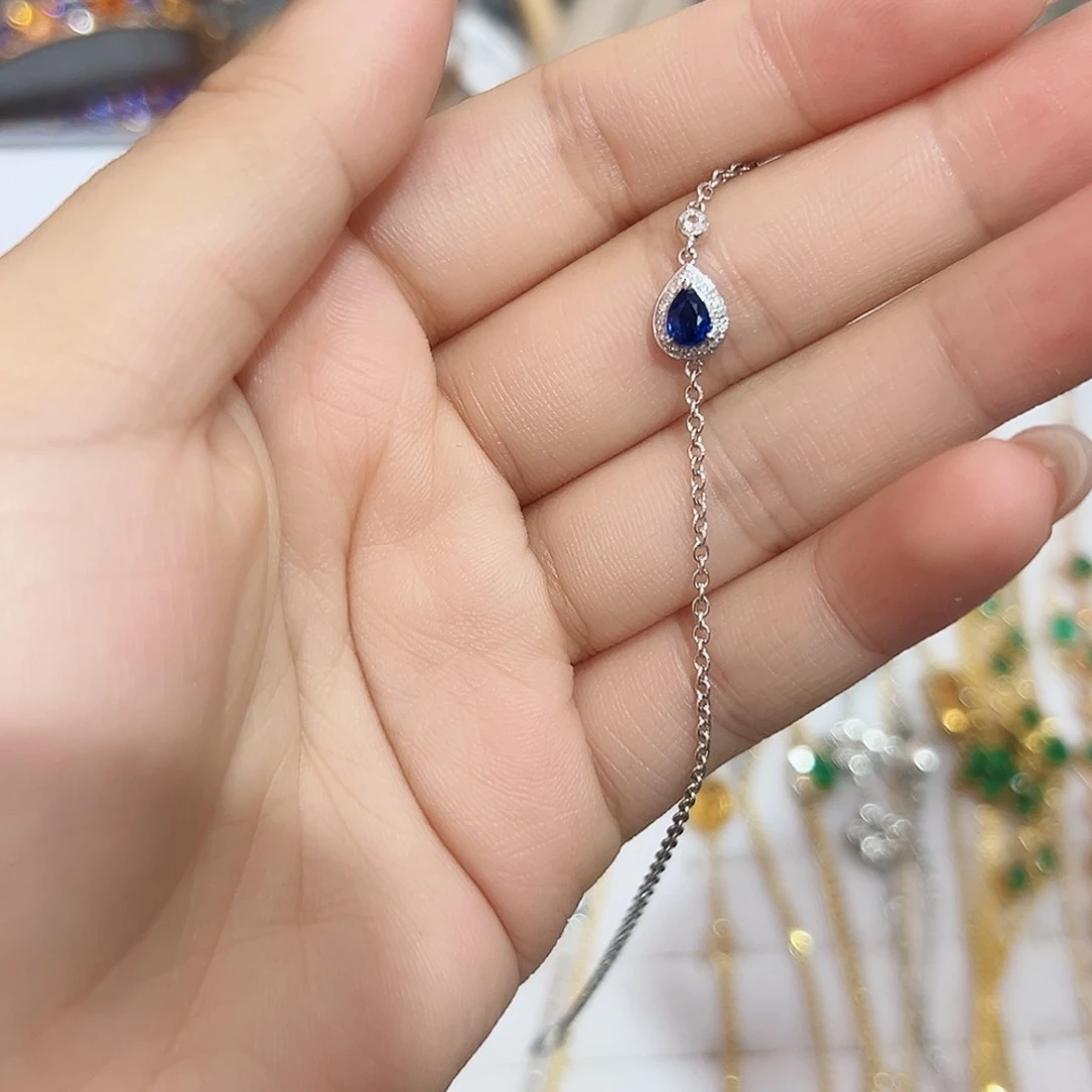 蓝宝石手链18K金镶嵌