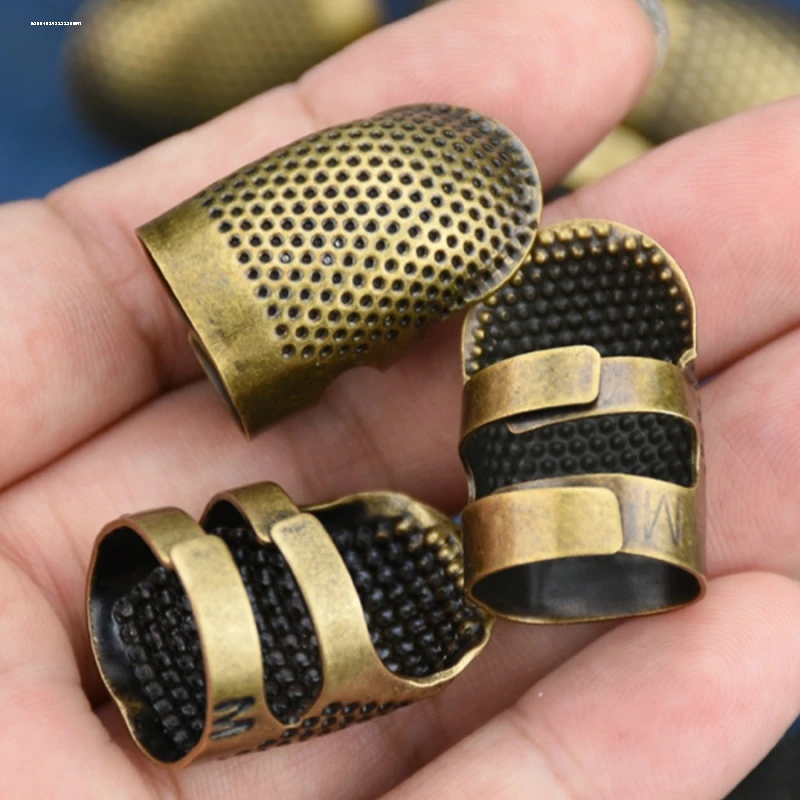 黄铜顶针手指套家用老式缝纫手工手缝顶针器顶针箍调节十字绣工具