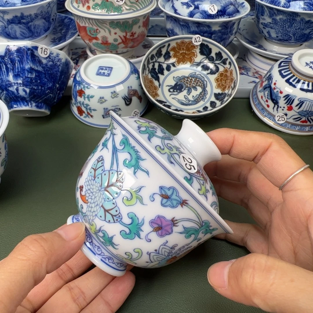 陶瓷景德镇纯手工纯手绘茶具木木25