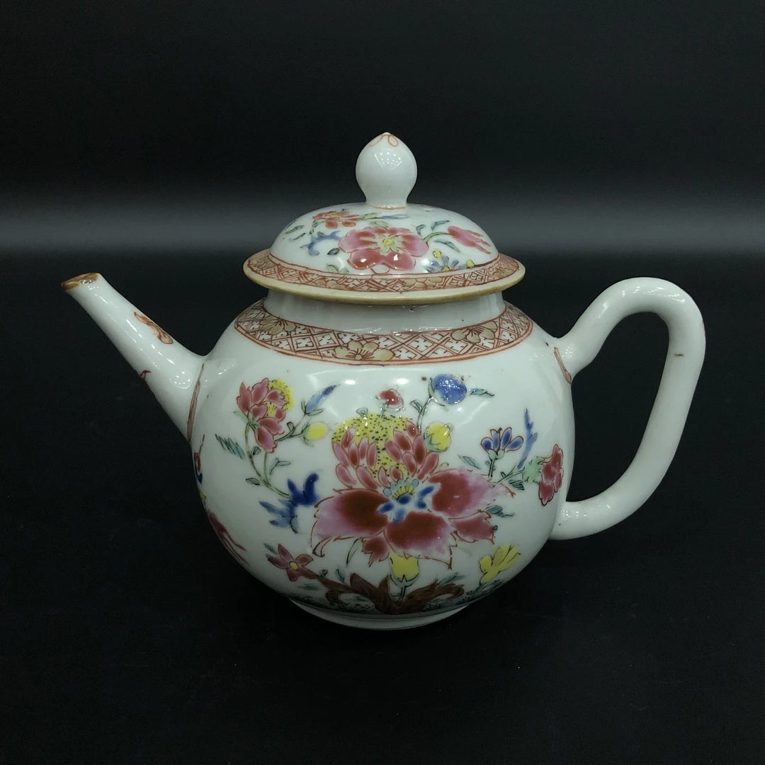 25120999 清雍正粉彩花卉纹执壶 高13.3cm