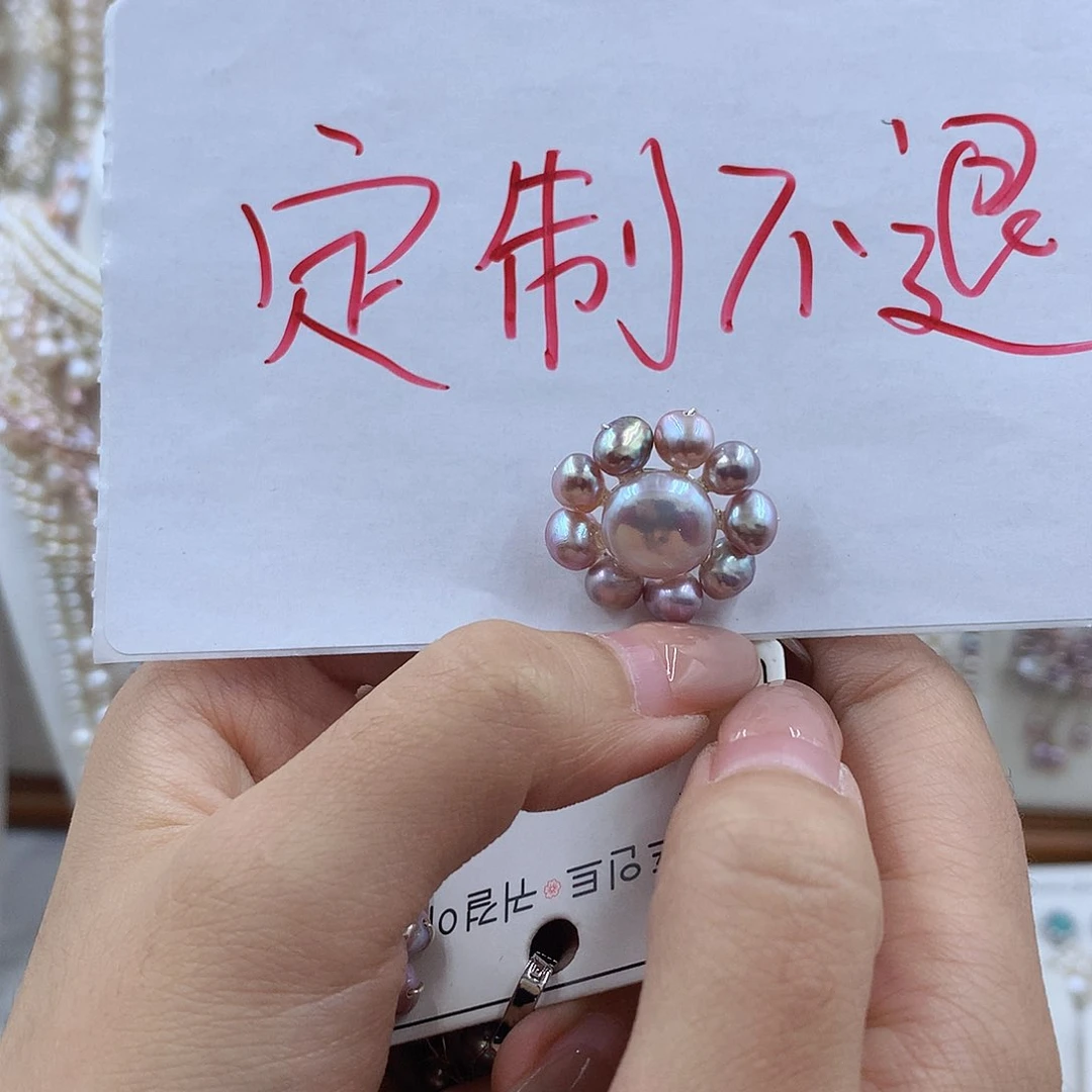 项链银S925镶嵌淡水珍珠白****笑