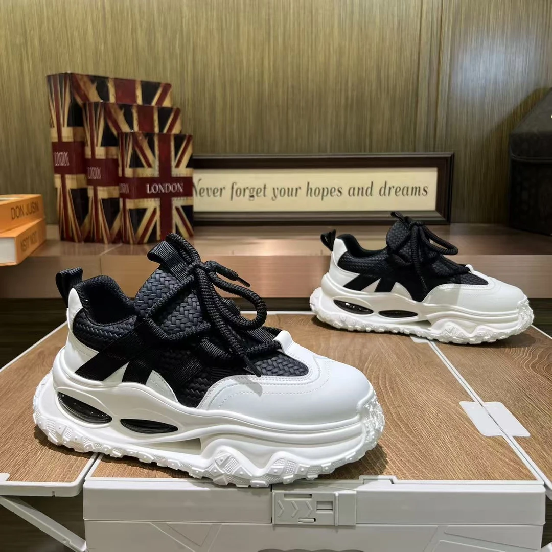 2025秋季新款低帮气垫增高男款老爹鞋时尚舒适百搭爆款轻奢休闲鞋