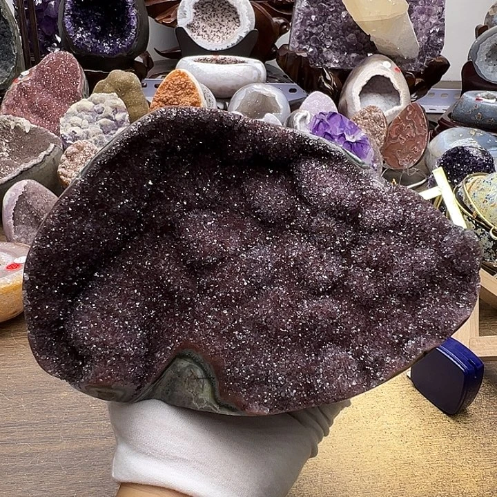 水晶未镶嵌珠宝半成品绝美红色满晶花盘1