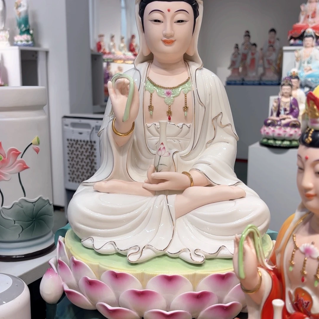 摆件瓷摆件观音18吋