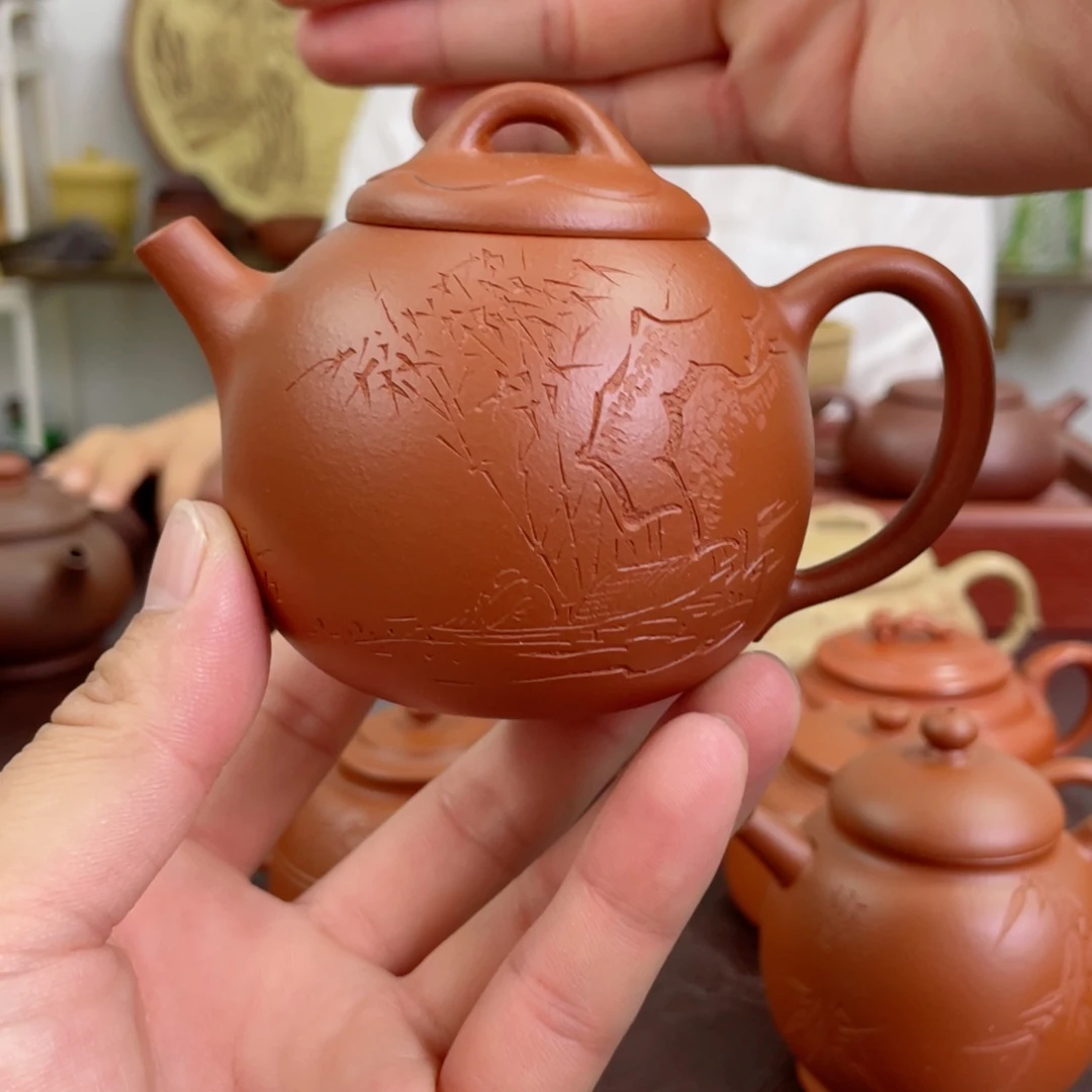 茶壶紫砂龙蛋红泥