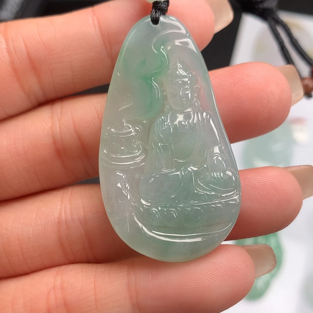 翡翠未镶嵌颈饰阿弥陀佛