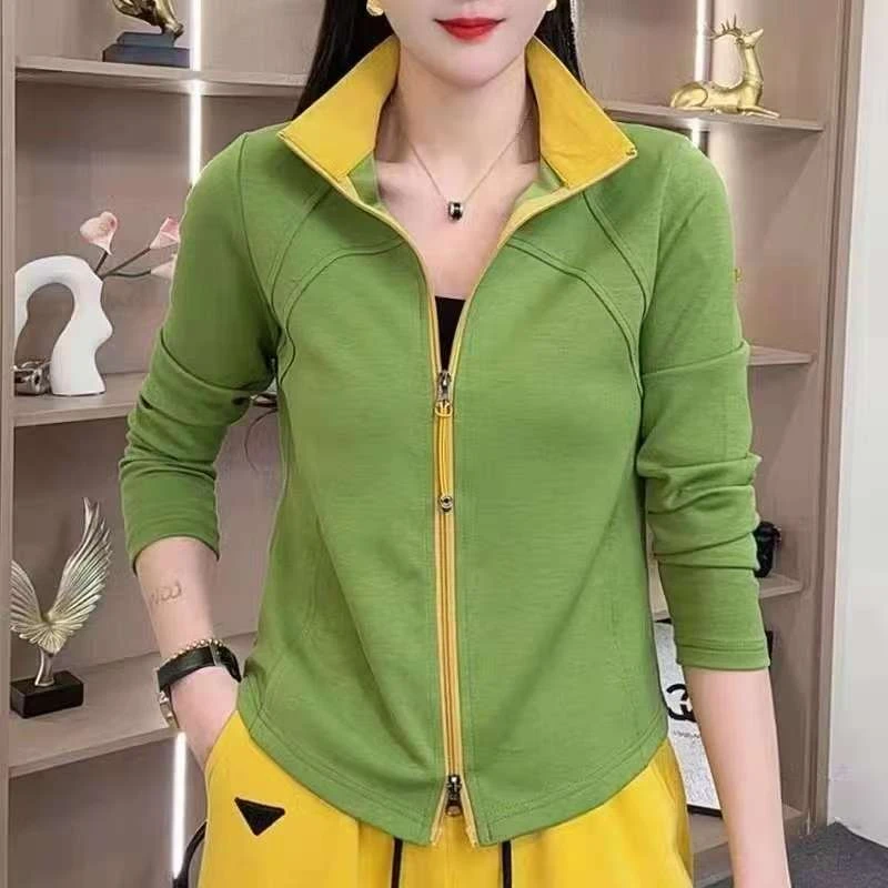 休闲拉链长袖卫衣秋季新款时尚立领上衣外套-8260