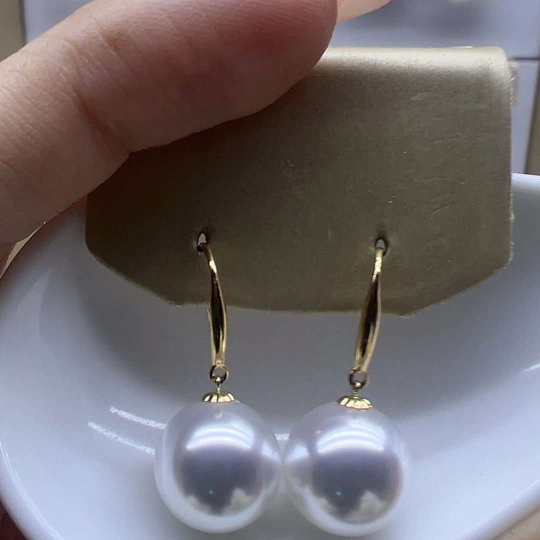 淡水珍珠18K金镶嵌耳饰