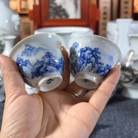 汪派山水第四代汪沁青花福利