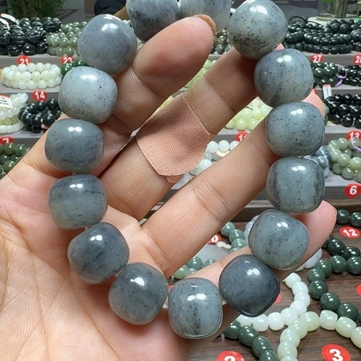 未镶嵌手链和田玉新疆青花老型卡16