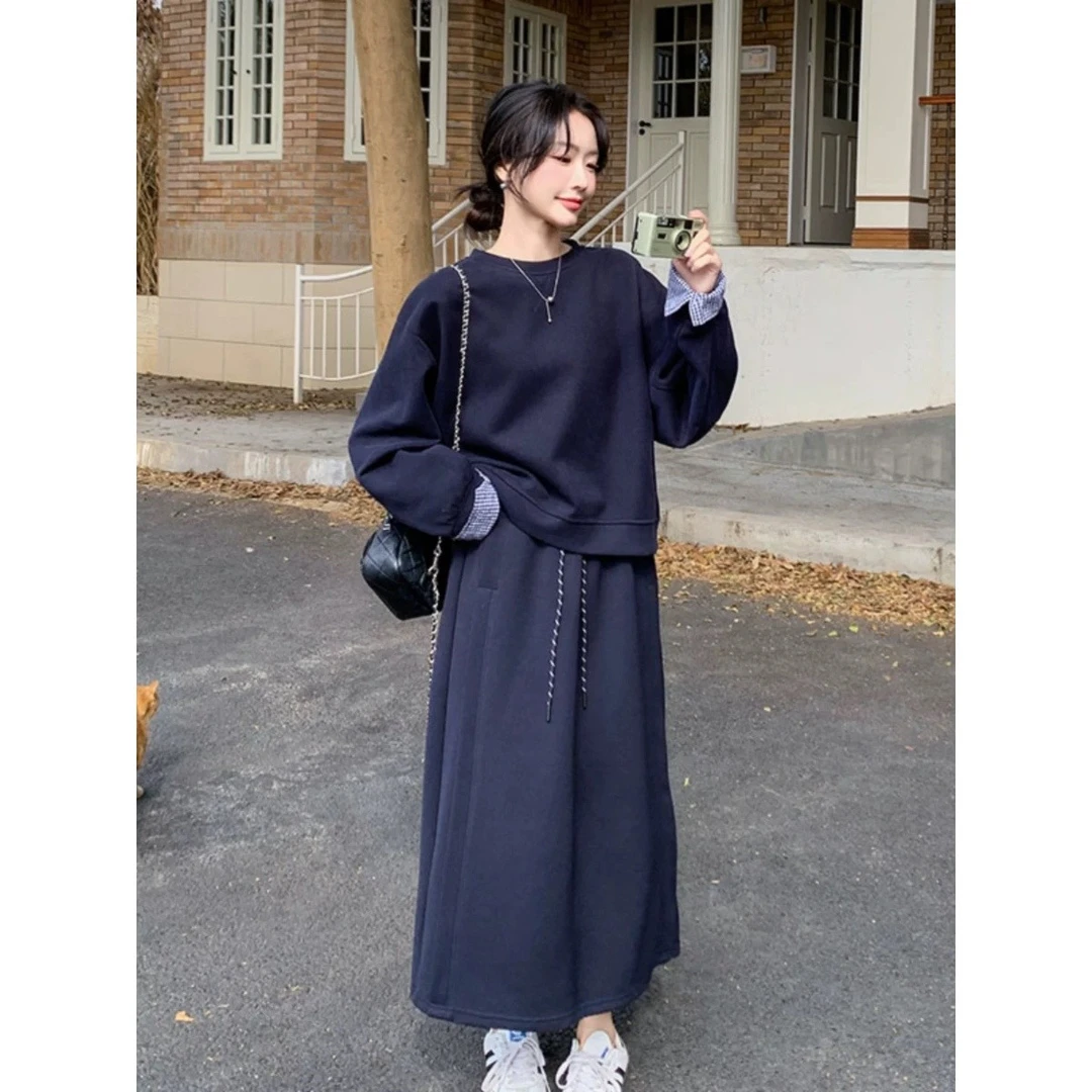 春秋搭配一整套时尚套装裙上衣高腰显瘦半身裙两件套#6308休闲