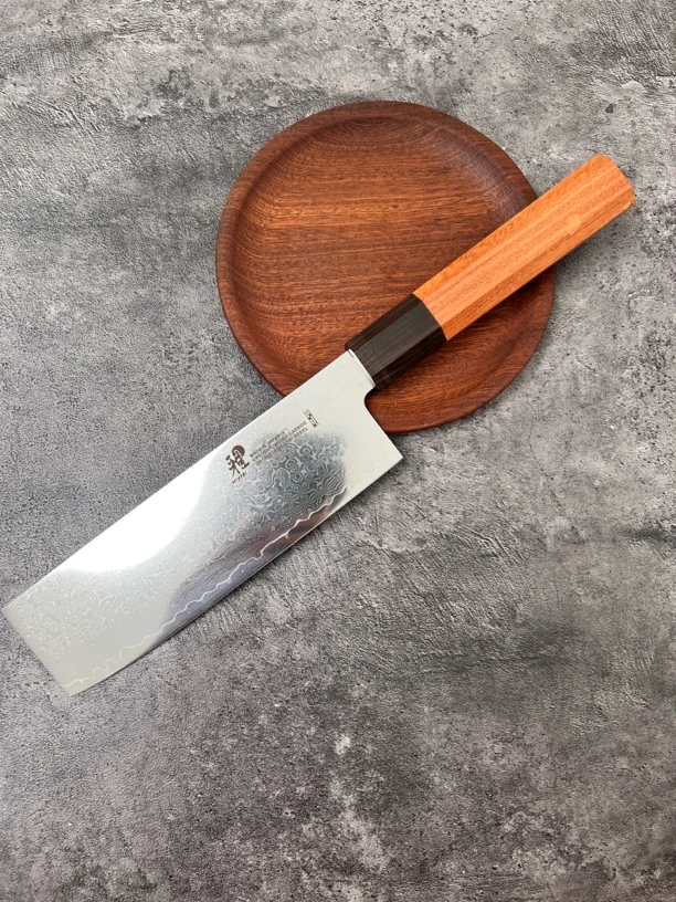 017大马士革小菜切菜刀家用锋利切肉刀具厨房厨师专用菜刀