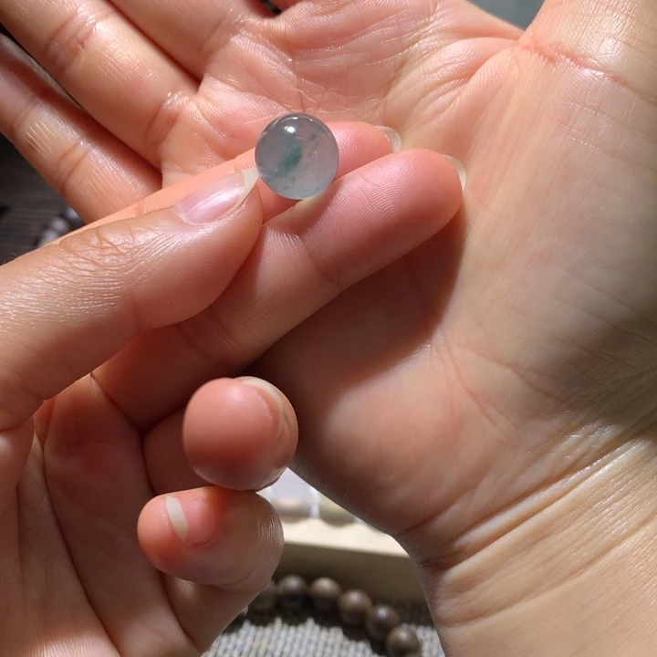 翡翠散珠天然缅甸翡翠A货卡12.57冰飘蓝花