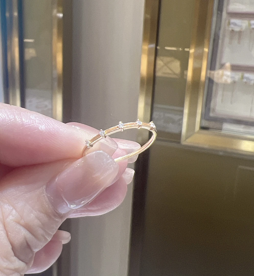 18K 玫瑰金排戒圈戒