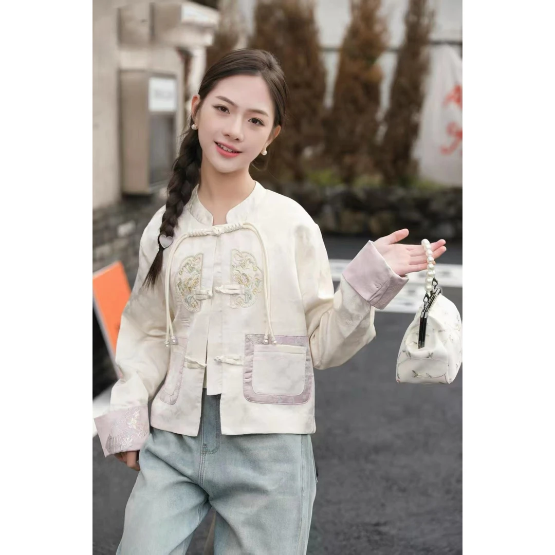 女童2025秋季新款洋气新中式唐装外衣(尺码偏大-按身高拍)B3902