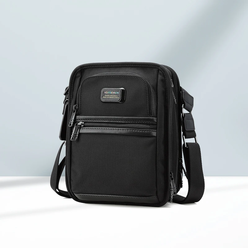 海森梅尔斜挎包男士防水可拓展商务通勤单肩包大容量男包背包