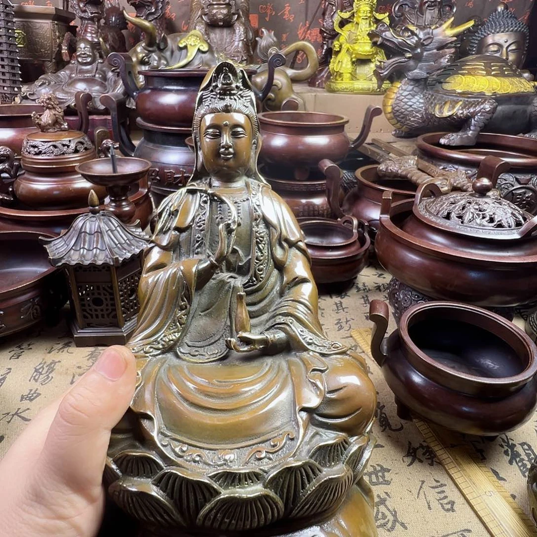 铜香炉烧香炉家用供奉佛像路