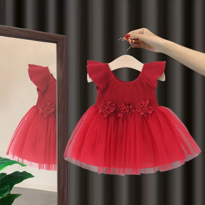 女童夏季连衣裙洋气小女孩无袖背心裙周岁女宝宝礼服婴儿抓周裙子