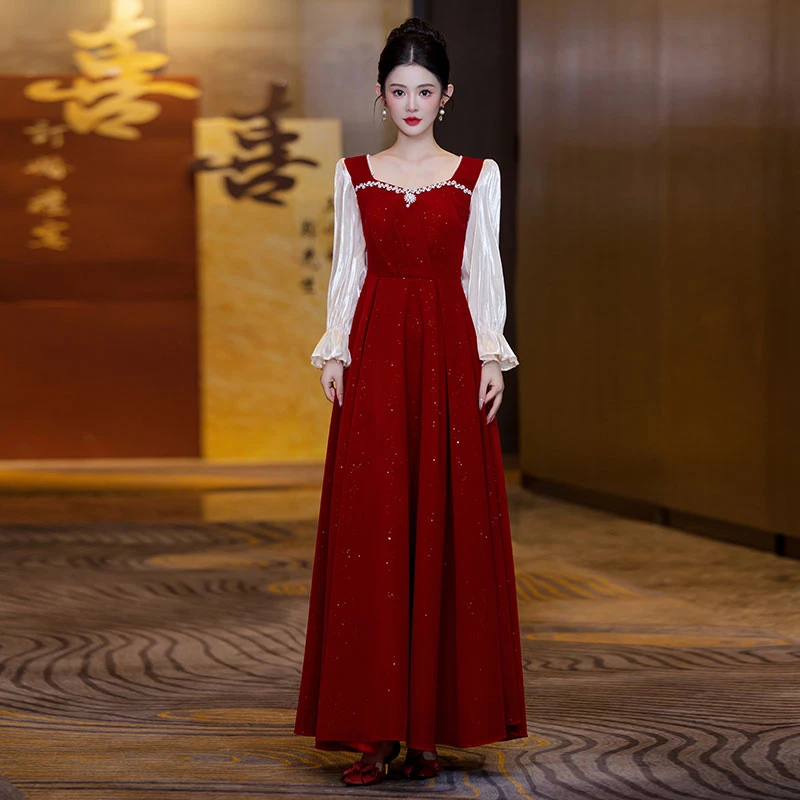 红色敬酒服新娘2025新款轻奢小众高端礼服裙结婚订婚新中式高级感