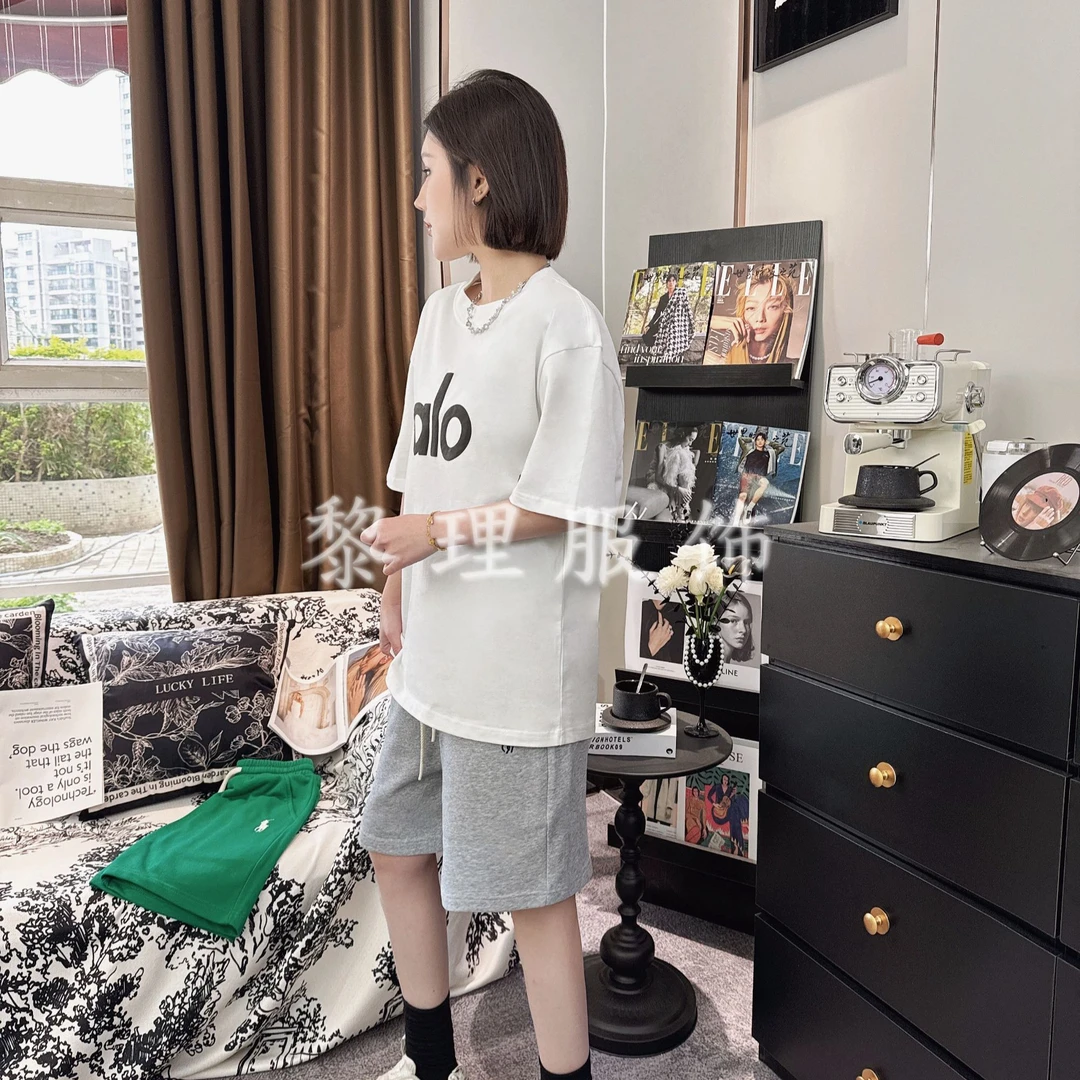【LD】1116夏季高奢男女同款纯棉短袖时尚休闲情侣复古刺绣宽松潮流