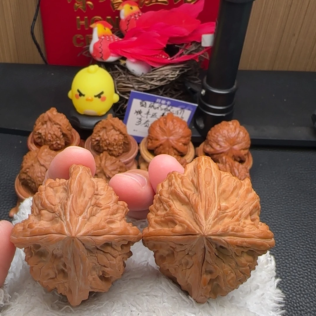 把件文玩核桃大沽石四棱全品45