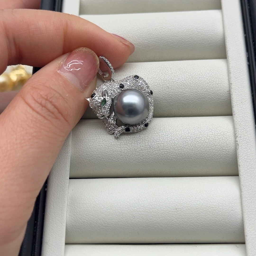 银S925镶嵌吊坠(不含链)海水珍珠