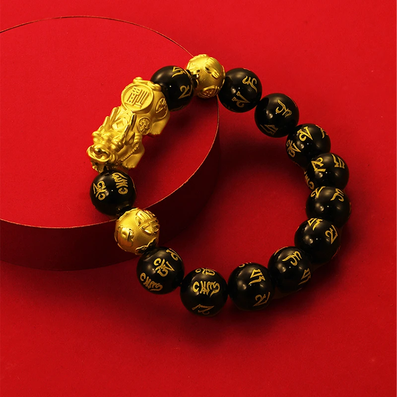 周金生男款黄金手串貔貅手链转运珠足金999生日纪念礼物送男友