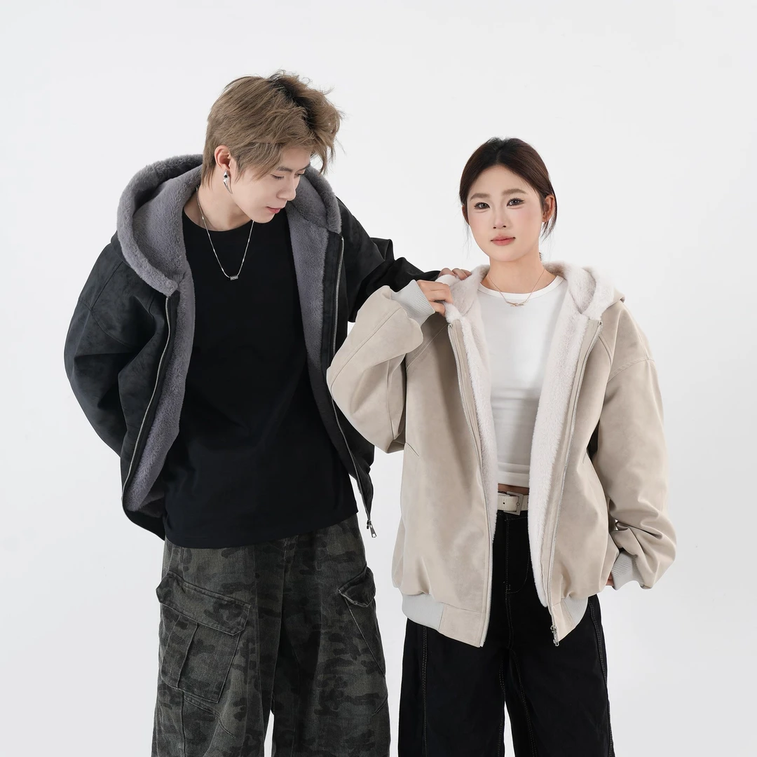 【GD潮牌】冬季美式座山雕加厚棉服百搭保暖连帽夹克外套棉衣