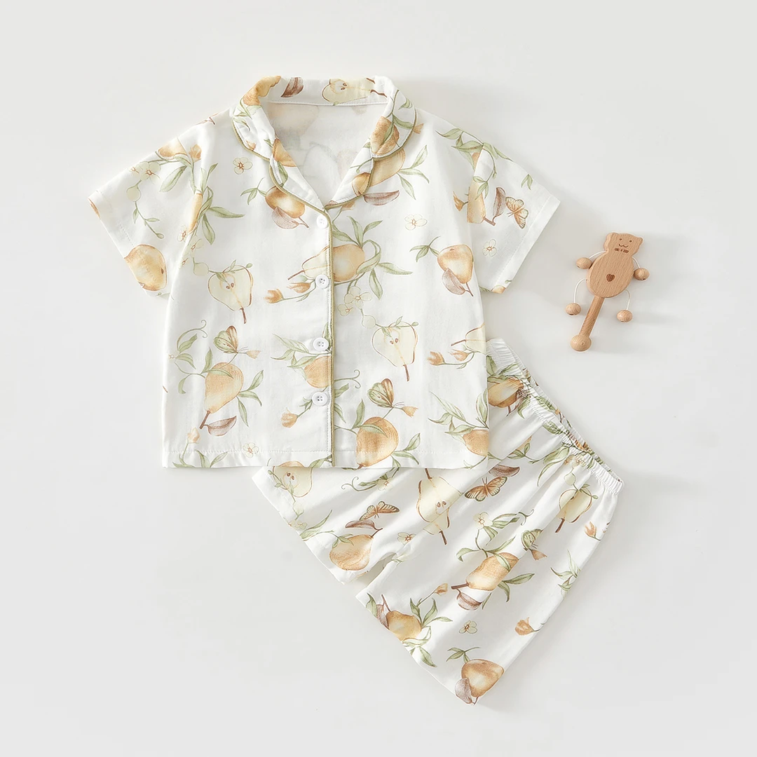 夏季【翻领-梨园-波点】软竹纱布短袖短裤套装