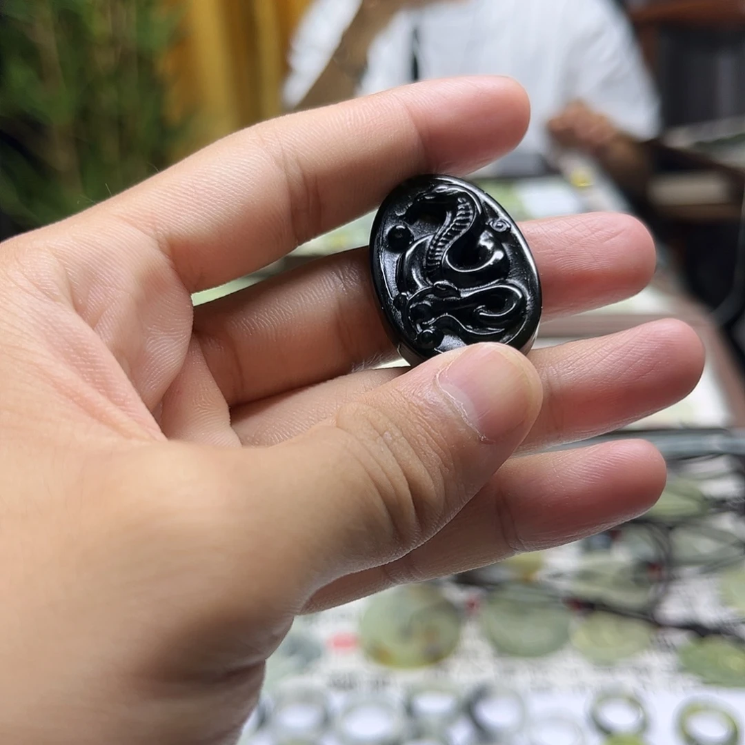 蛇纹石玉合金吊坠(赠链)