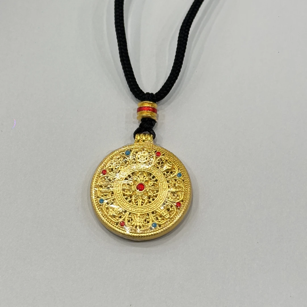 足金八宝罗盘古法毛衣链珐琅彩约卡24