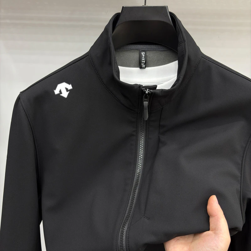 商场同款迪桑家冲锋衣立领夹克外套休闲软壳衣男户外运动防风防水