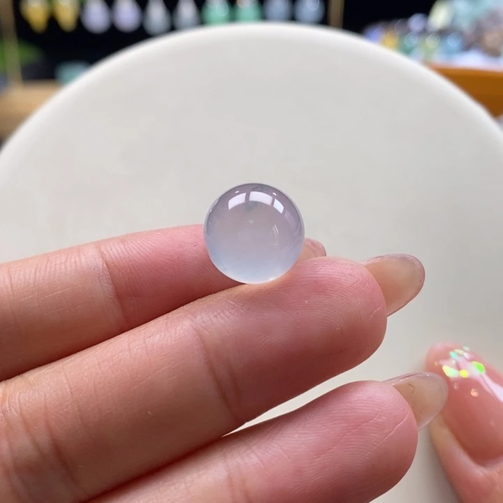 翡翠吊坠(不含链)未镶嵌翡翠高冰淡蓝珠卡12.8m