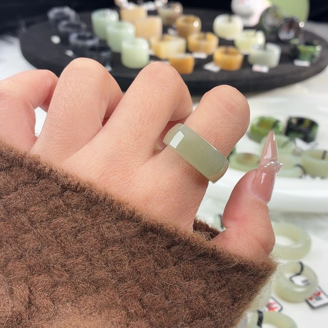 和田玉未镶嵌戒指b68晴水马鞍18.1不退换