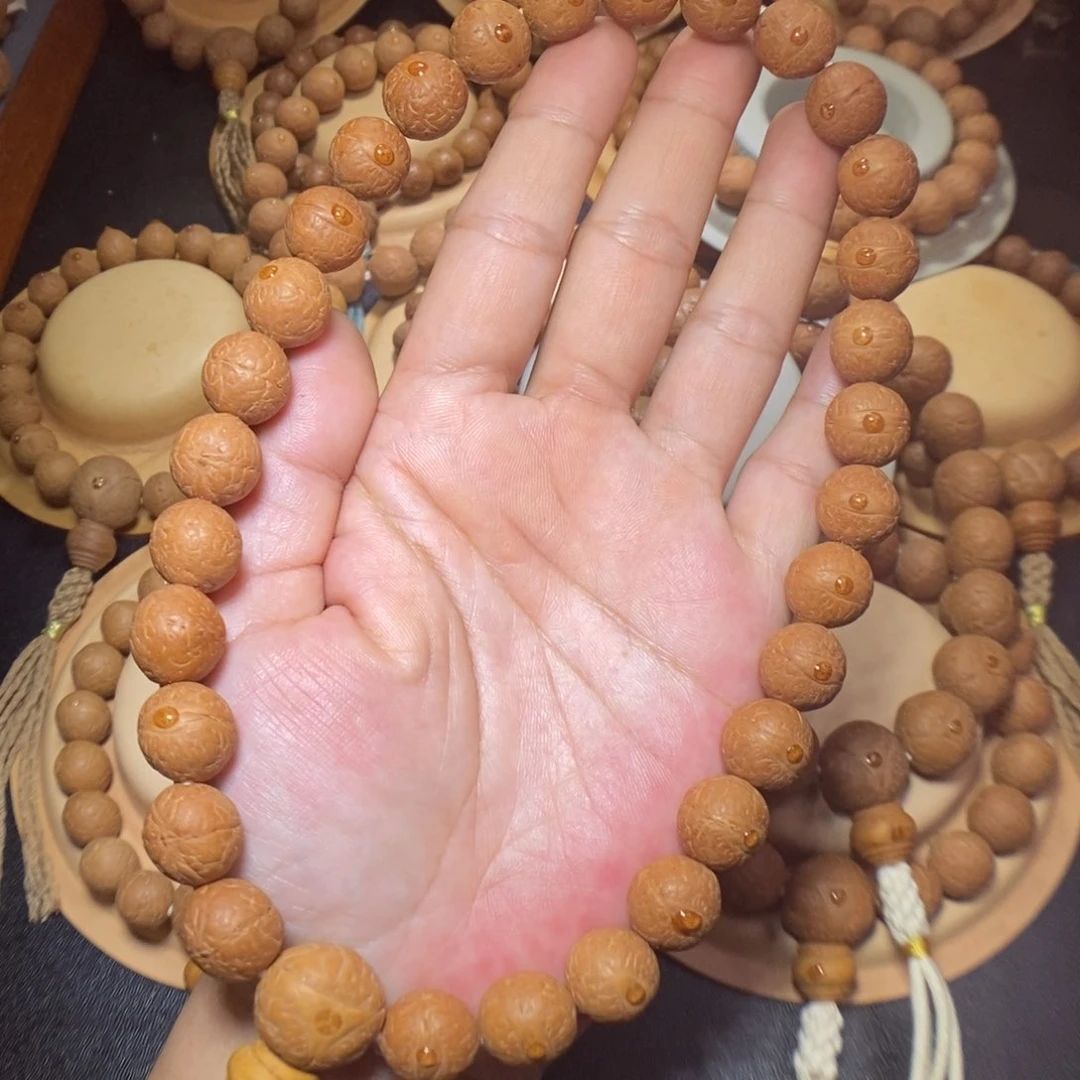 凤眼菩提手串独*客12.5mm红皮铁籽 手持30颗