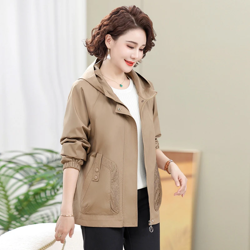 高品质年轻妈妈装风衣上衣50岁中老年女装春季新款春秋休闲夹克衫