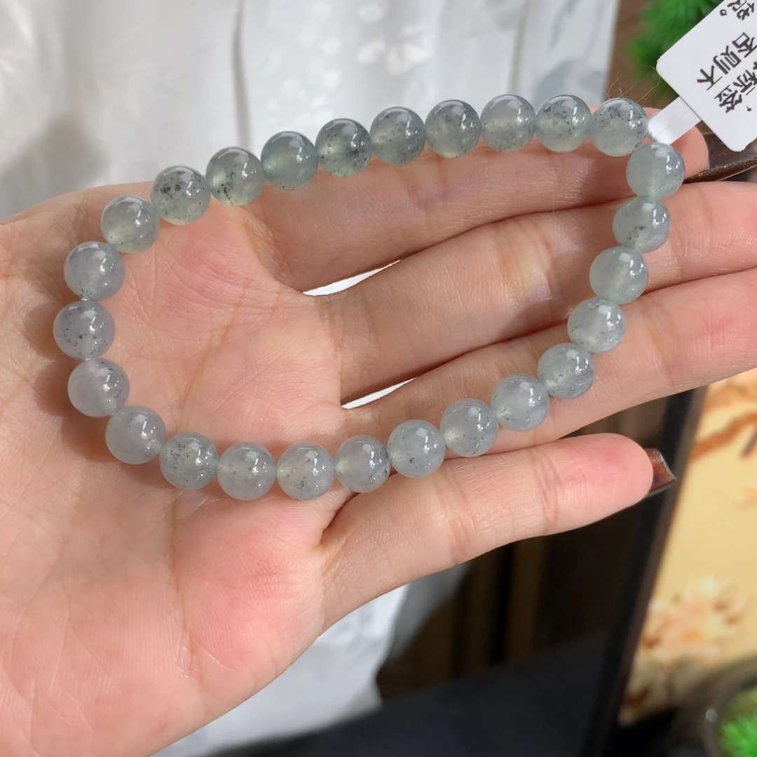 翡翠未镶嵌手串卡7冰胶乌鸡手串