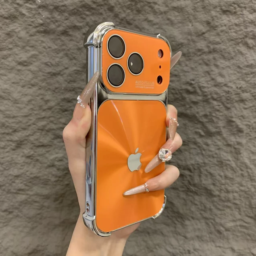 高颜值CD纹镭射适用苹果17promax手机壳iPhone16四角防摔15高级14