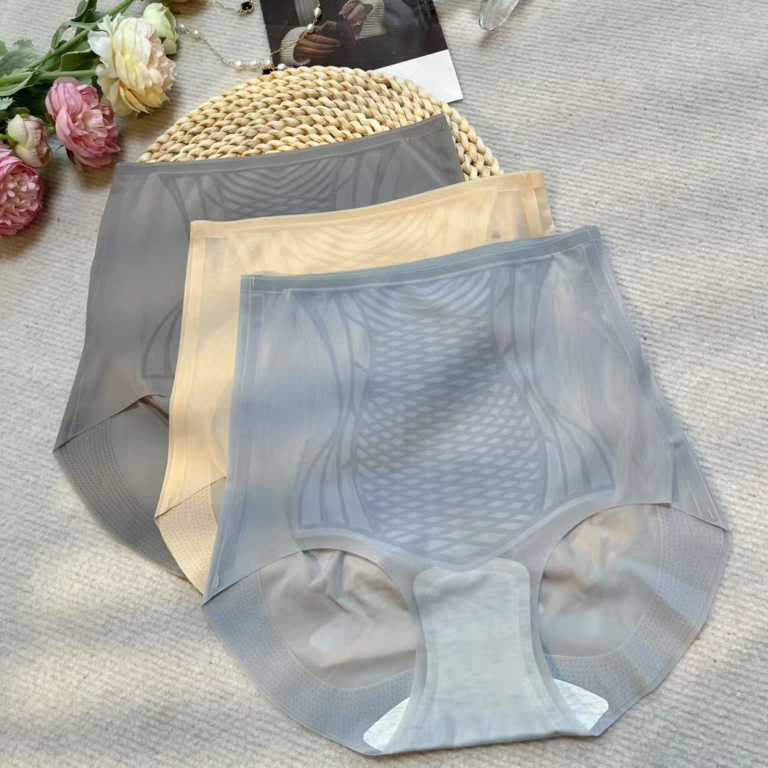 Mozch  纤薄透气无痕丝滑几何图案高腰收腹不紧绷内裤 9525