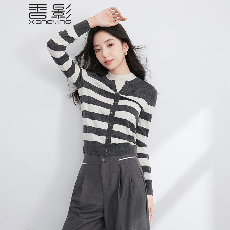 粉丝专属Z4034048毛针织衫 香影条纹针织衫女长袖秋冬季新款