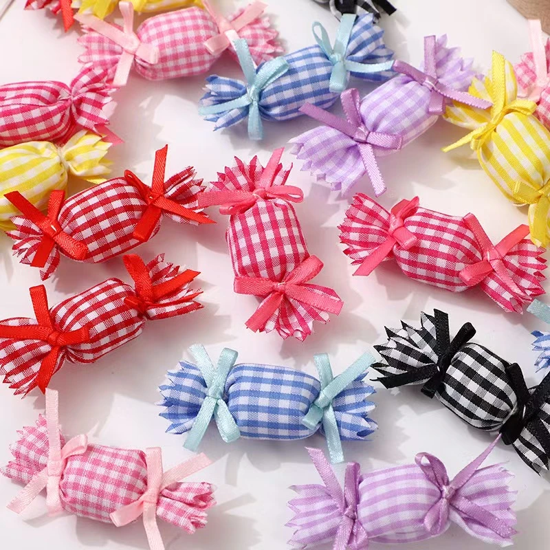 【旋月与宏哥】纯手工缝制格子布饱满糖果发饰发饰发夹发箍