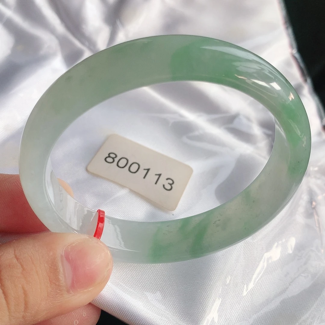 翡翠手镯未镶嵌55贵妃天然缅甸a货翡翠0113