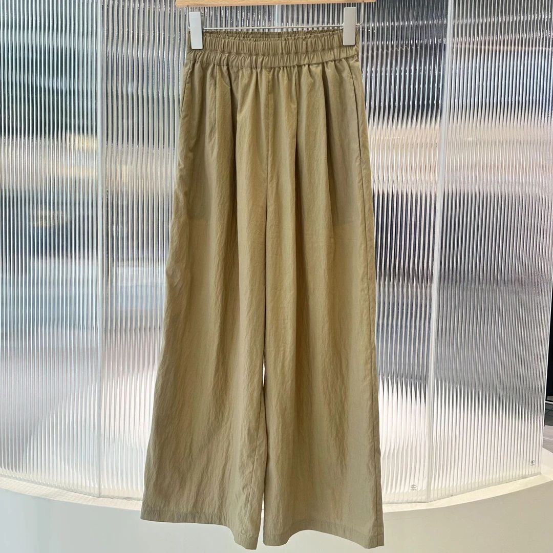 2025飞秒新品《空调裤》夏季显瘦高腰百搭复古文艺宽松松紧腰9分裤