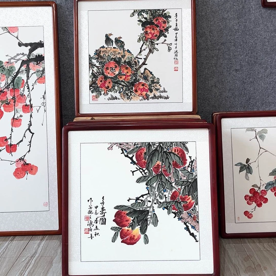 国画书画作品带框63×63