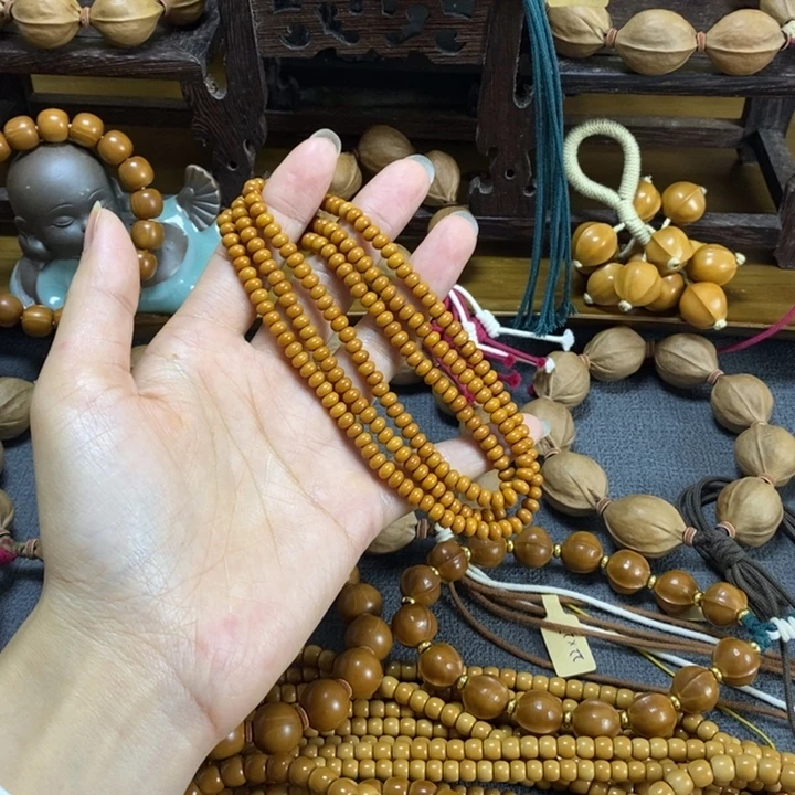 木质类0.5老红料算盘珠220颗福利