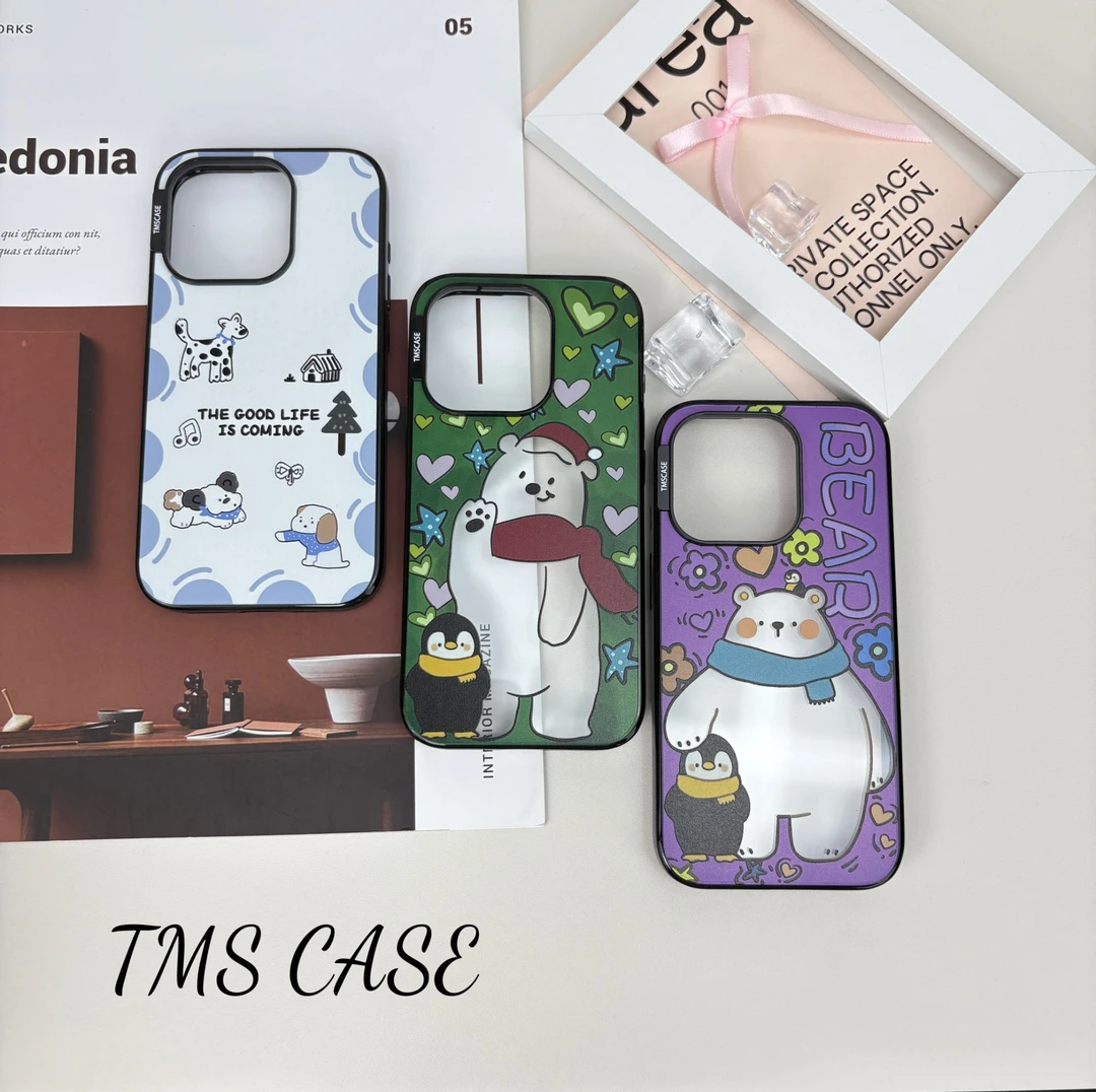 高版case镂空大熊手机壳适用苹果16promax套边iPhone15/14防摔13p